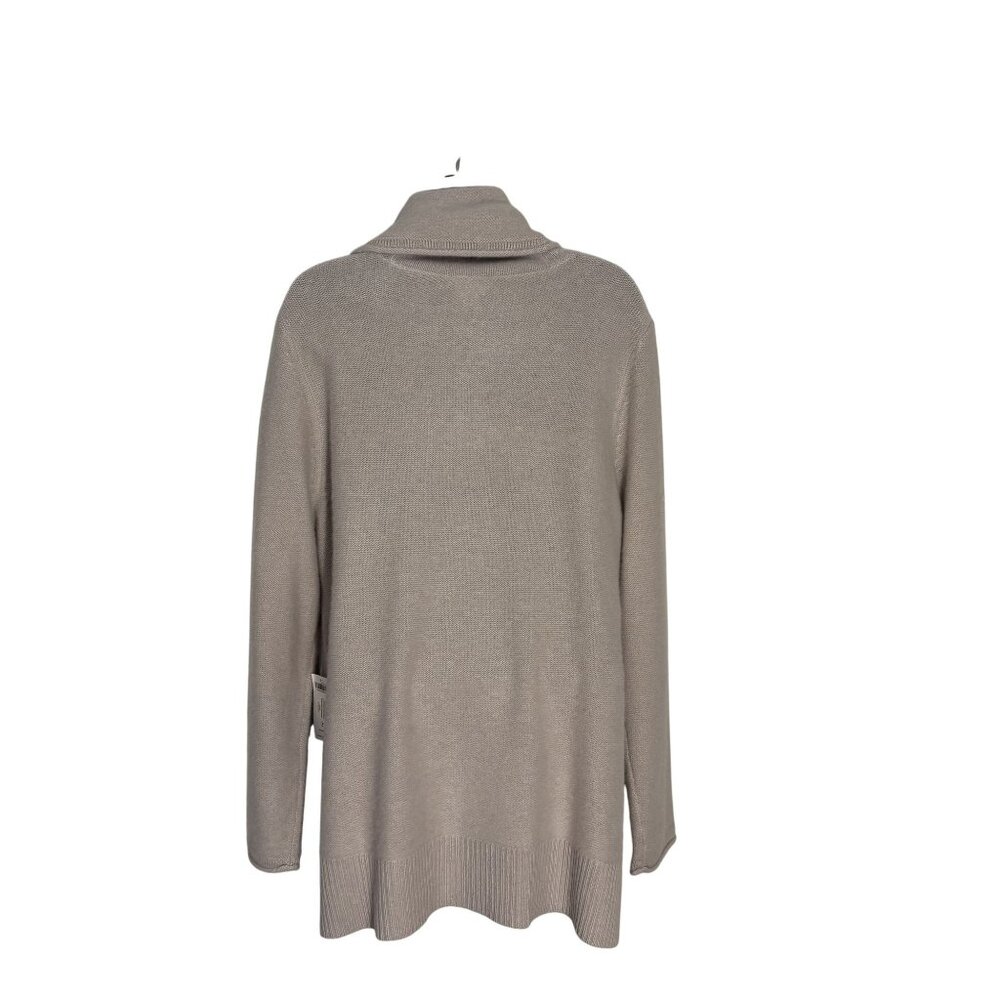 Chicos Beige Cowl Neck Long Sleeve Sweater Size 3 (16) Ribbed Hem 100 % Cashmere - Picture 3 of 12